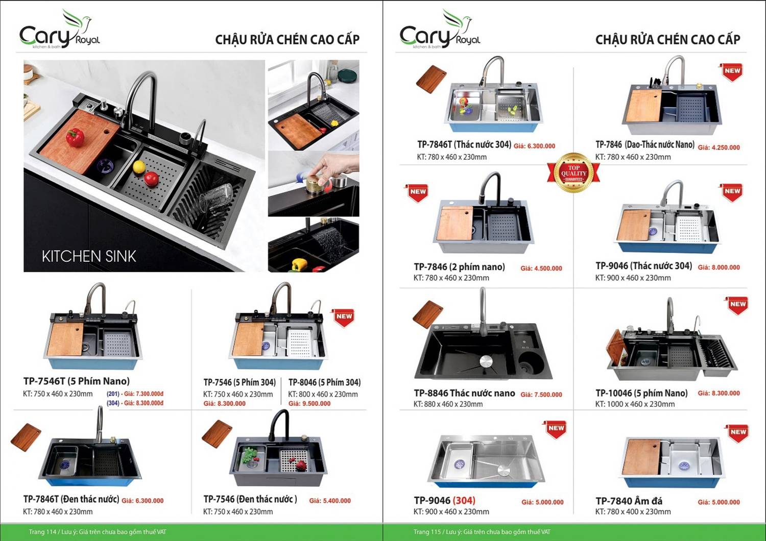 Thiết bị vệ sinh CARY ROYAL Catalogue và Bảng giá mới nhất 2024 - 2025 /Page 58